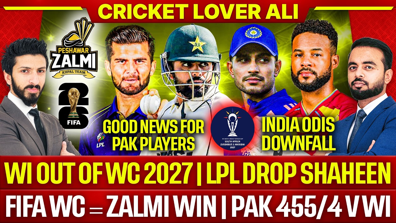 🛑 WI Out of WC 2027 | Bad news for Shaheen | Babar Trash WI | Good news Pak Players | India Downfall