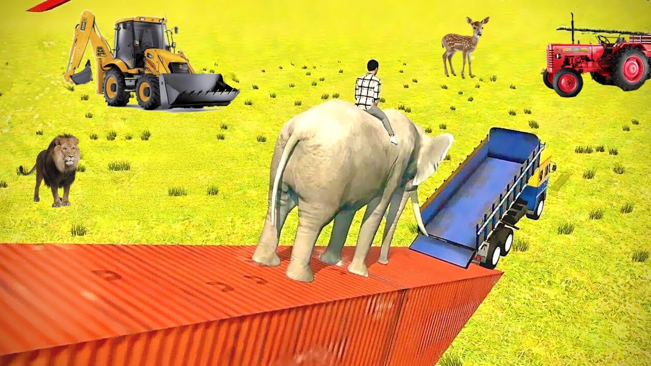 Elephant  Loading 🔥😱 on Truck 🚛🐘 | Realistic Gaming Simulation #games #truck #elephant