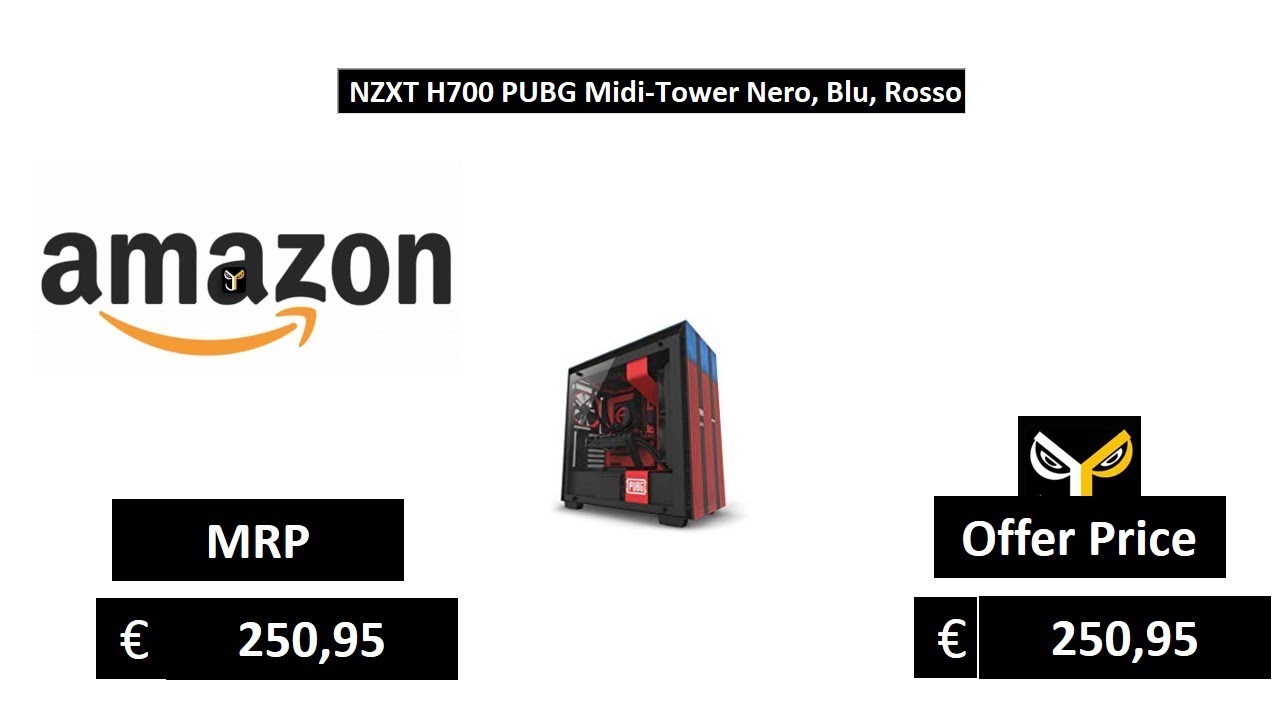 NZXT H700 PUBG Midi-Tower Nero, Blu, Rosso