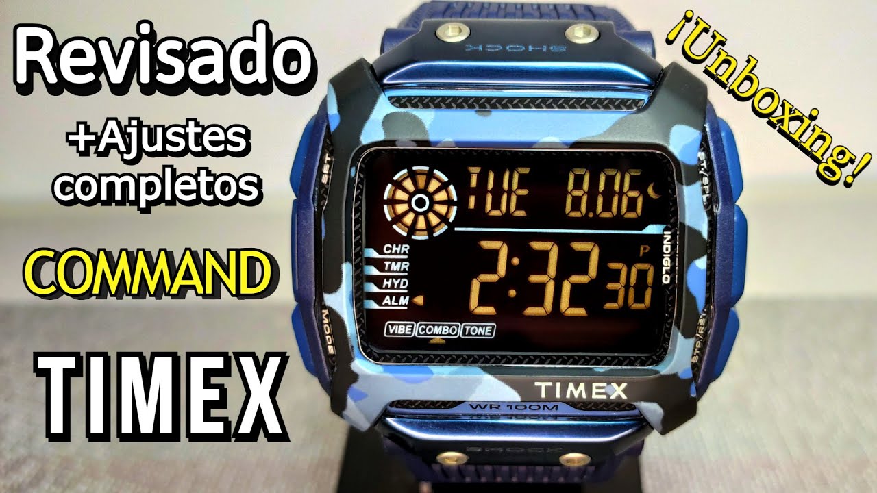 Unboxing y revisado del reloj Timex Command resistente a golpes con diseño táctico militar