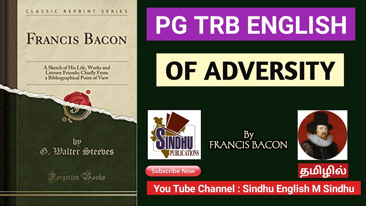 OF ADVERSITY BY BACON IN TAMIL பிரான்சிஸ் பேகன்