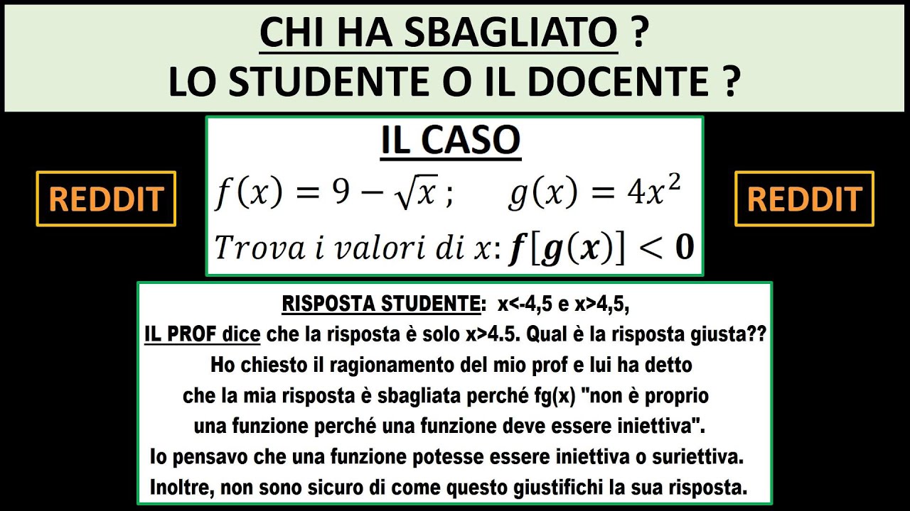 Chi ha sbagliato: l'alunno o il professore?