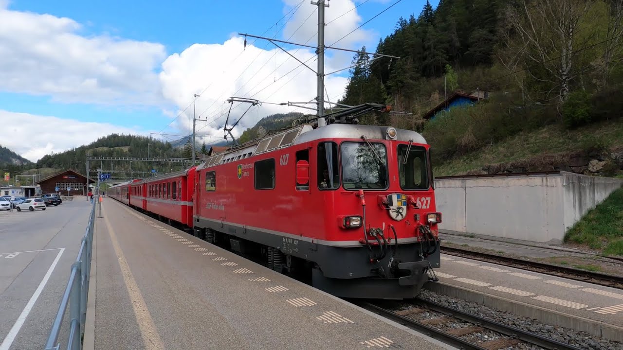 Züge im Bündnerland, RhB in Tiefencastel, Reichenau-Tamins und Chur, 22. April 2025, Teil 1 von 2