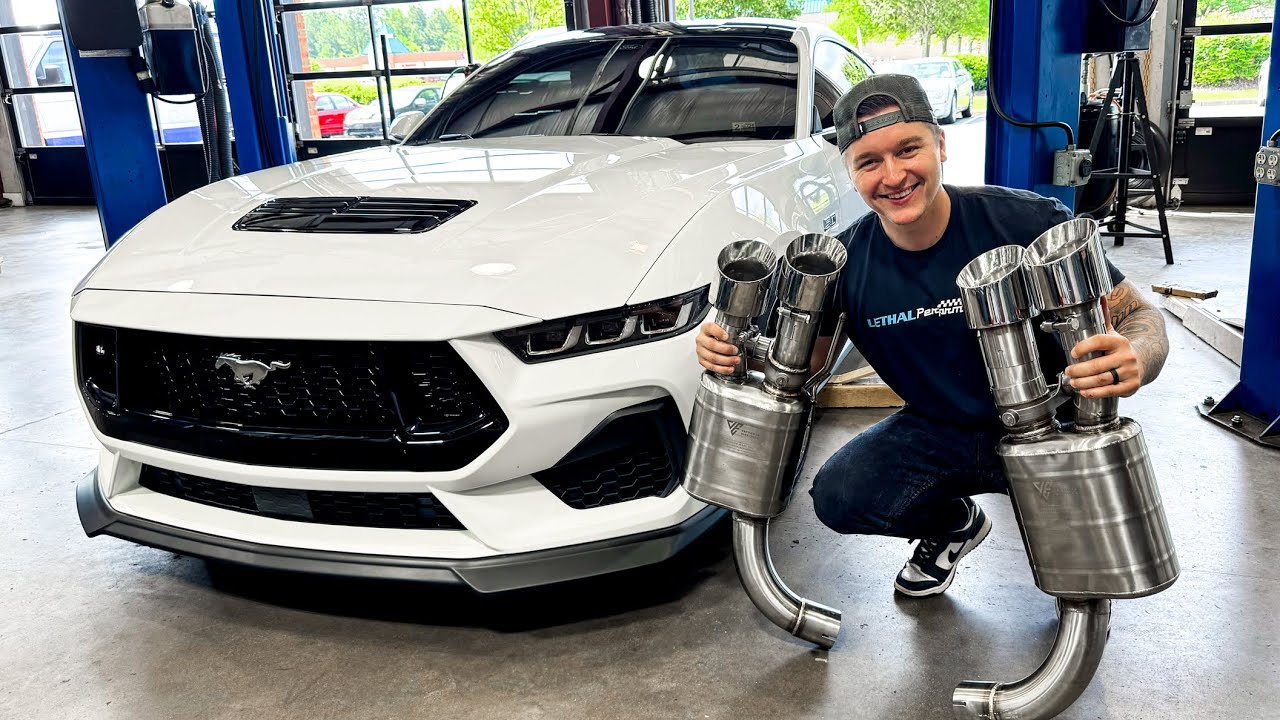 ОЧЕНЬ ГРОМКИЙ!! УСТАНОВЛЕН ПОЛНЫЙ ВЫХЛОП на мой Mustang GT 2024 года!