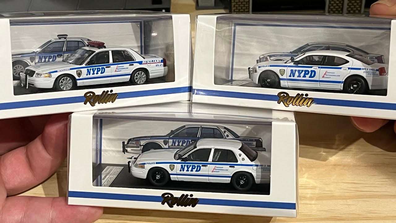 Rollin NYPD 1/64 Scale Highway Patrol and Auxiliary Crown Victorias and Dodge Charger