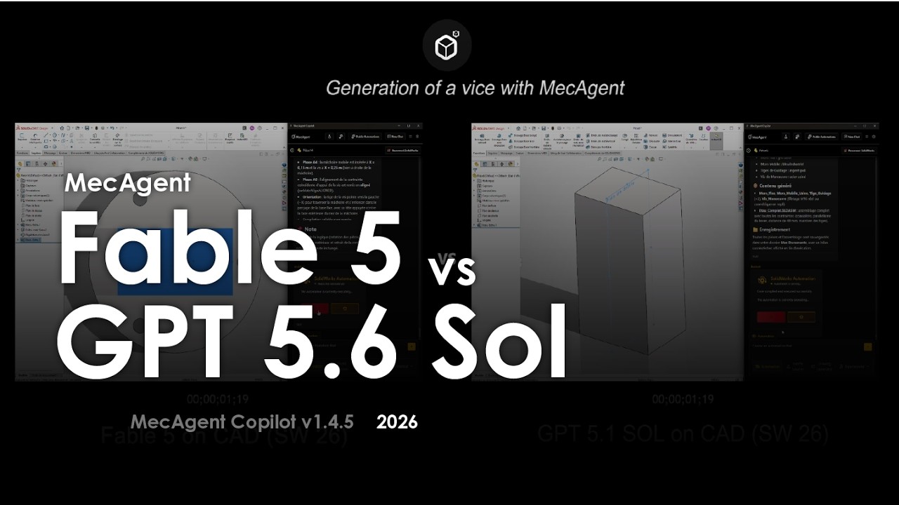 Fable 5 vs. GPT-5.6 Sol on CAD (SolidWorks 2026)