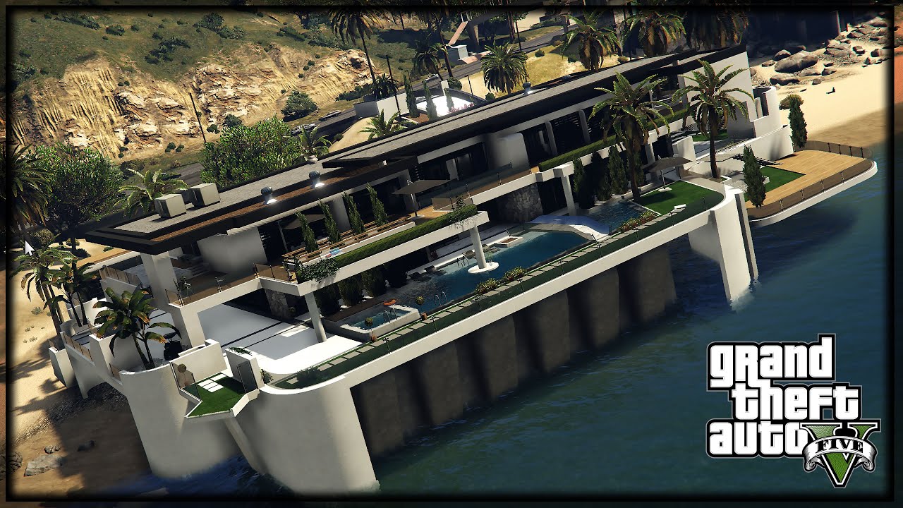 GTA 5 - $30,000,000 BEACH FRONT MANSION TOUR!!
