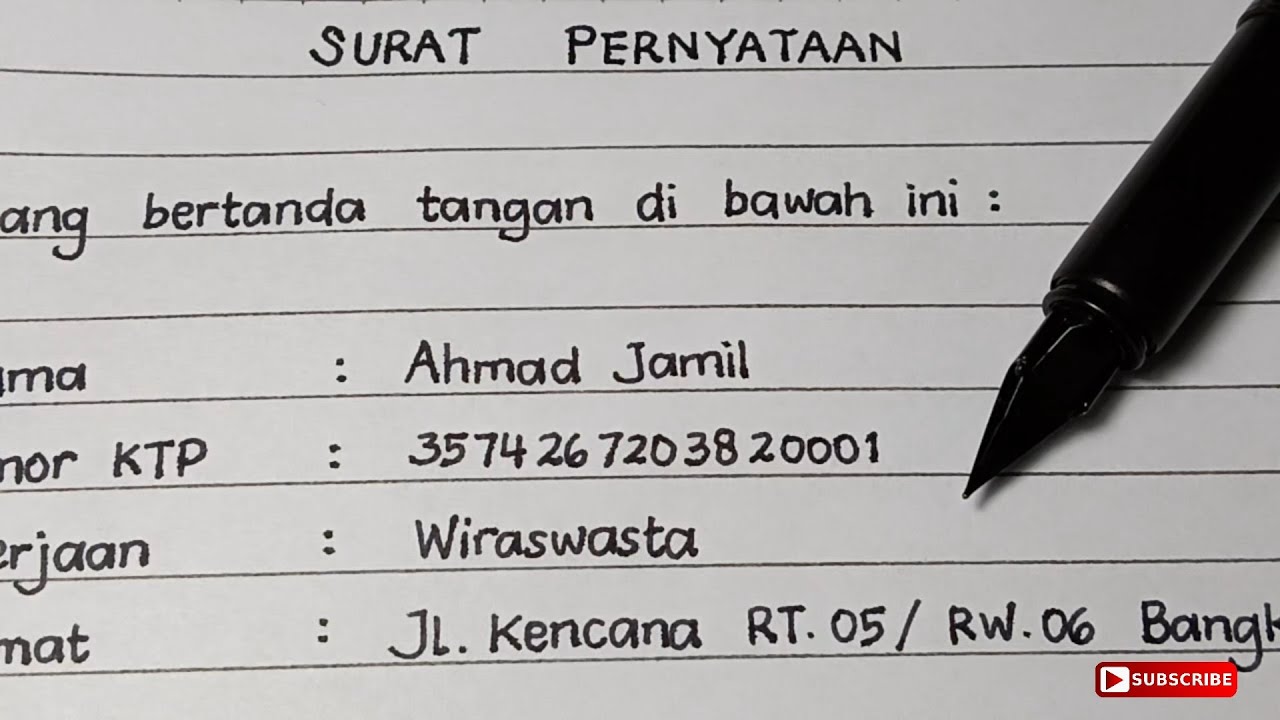 Cara Menulis Surat Pernyataan Izin / Persetujuan Orang Tua Dalam Mengikuti Kegiatan Pramuka #tulisan