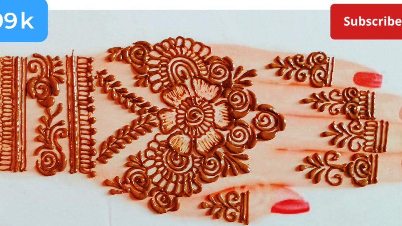 गौरी गणपती स्पेशल मेहंदी डिजाइन||Easy beautiful Mehndi design||bridal wedding mehndi design #mehndi