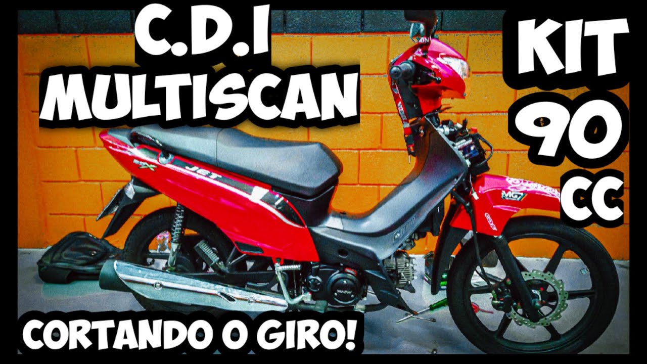 Jet 50 com 90cc e  CDI Multiscan cortando giro.