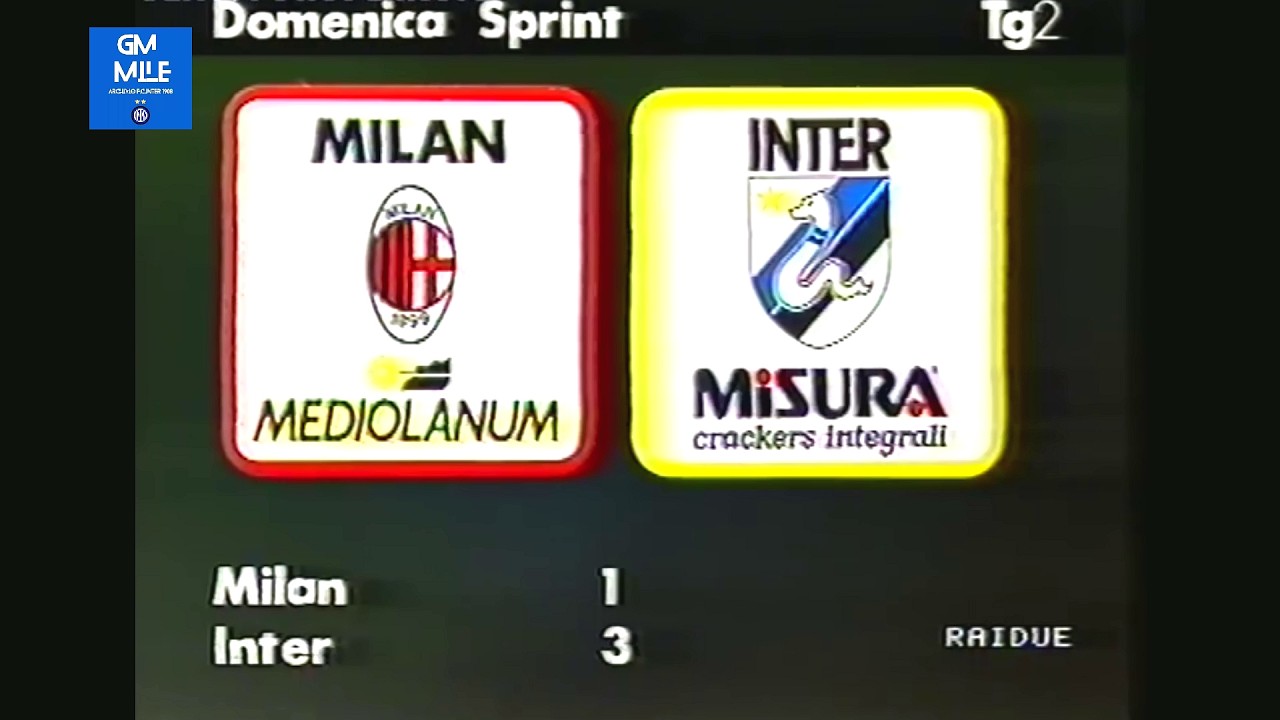 1989-90 (29^ - 18-03-1990) Milan-INTER 1-3 [Serena,Matthaus(R),Costacurta,Serena] DomenicaSprint Rai