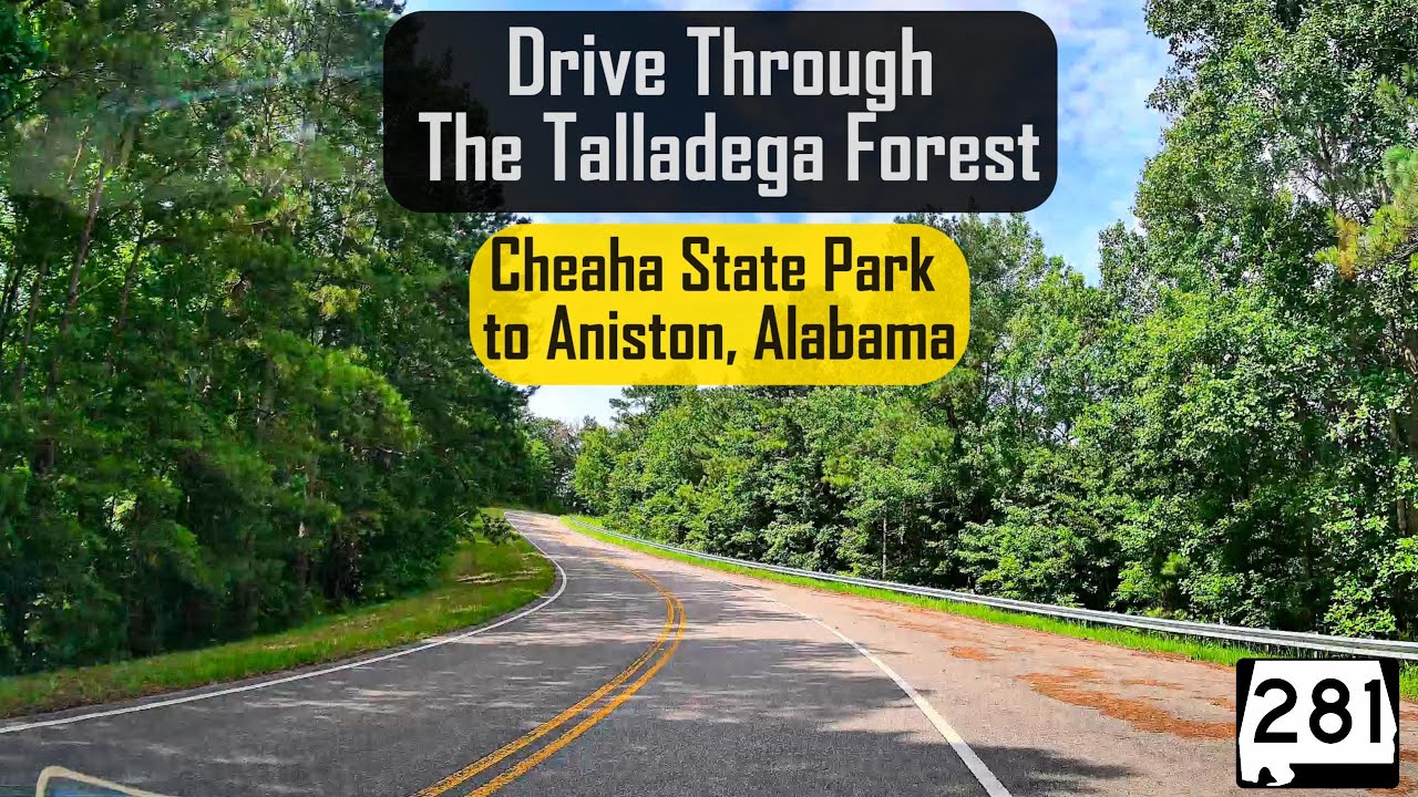 Drive through The Talladega Forest Via SR 281  Cheaha State Park to Anniston, Alabama, United States