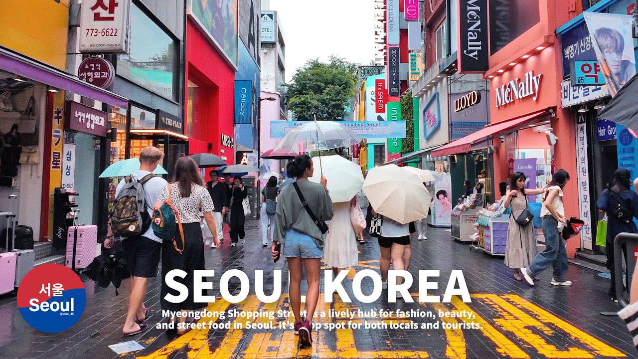 Rainy Day Walk in Myeongdong | Seoul’s Famous Shopping Street
