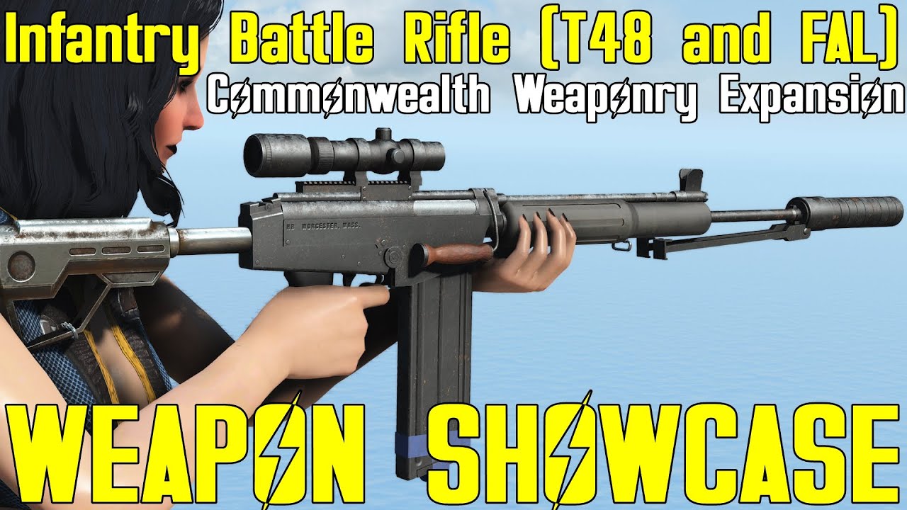 Fallout 4: Infantry Battle Rifle (T48 and FAL) - Weapon Mod Showcase