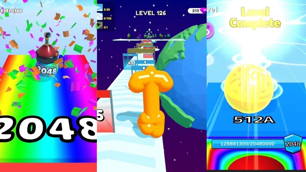 Satisfying Max Levels Ball Run 2048 gameplay Ball Merge Man Runner 3D Tall Man Layer Man & More