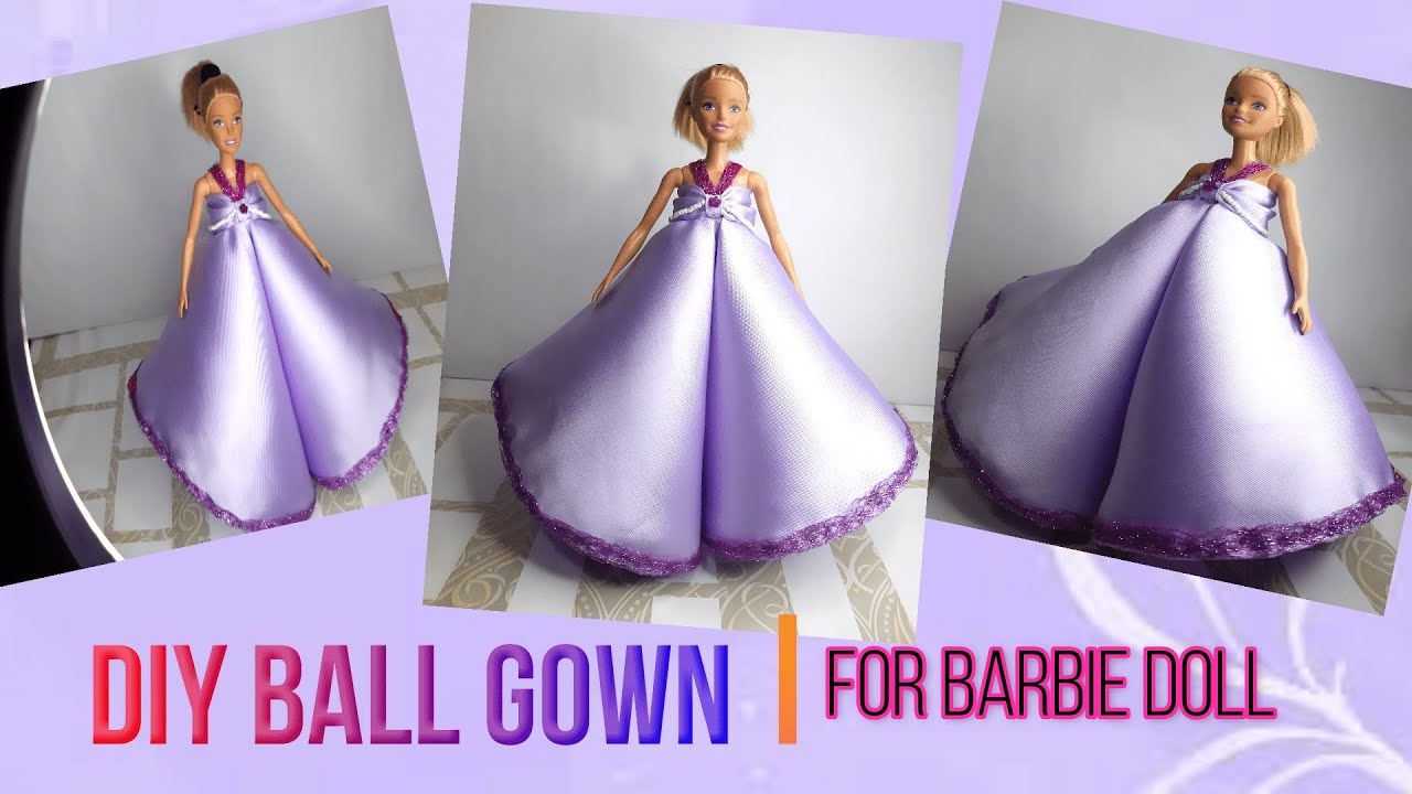 DIY BALL GOWN for Barbie Doll Easy Tutorial for Barbie Dress #ballgown #ballgownforbarbie #gown #diy