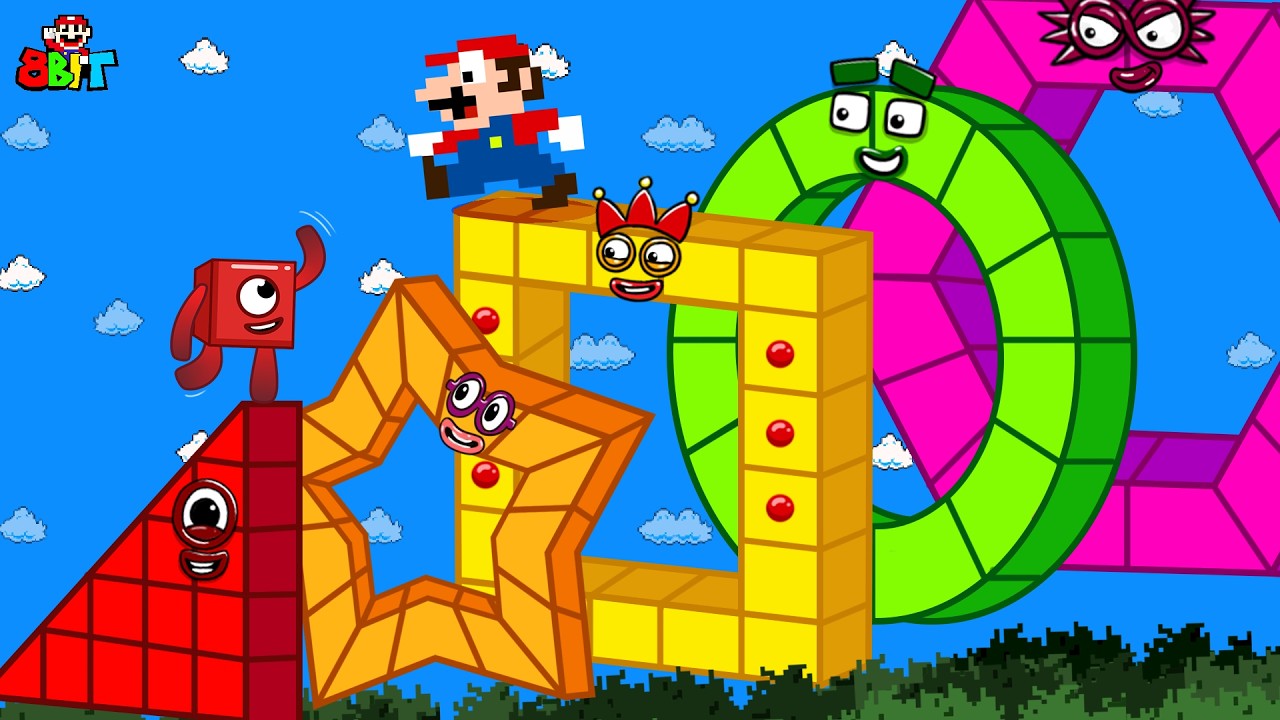 Mario Escape vs STAR SHAPE Numberblocks Funny mix level up Maze | Game Animation