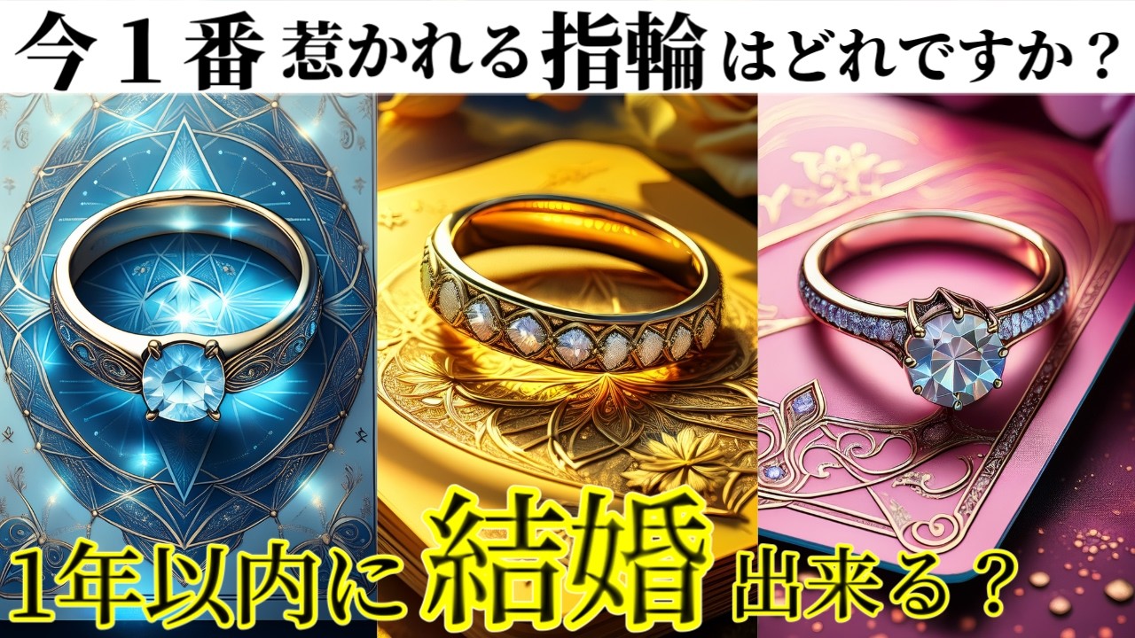 結婚はいつ？運命の指輪💍🔮3択タロット｜相手・時期・イニシャル💒