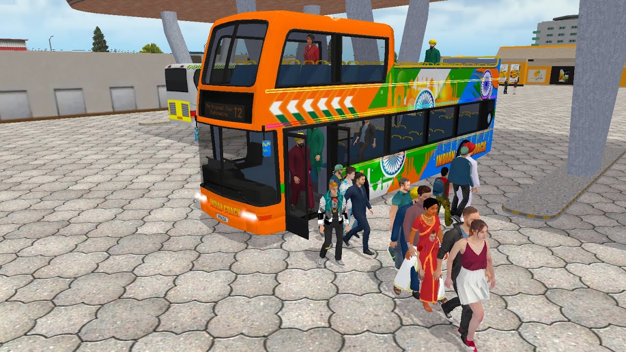 American bus driving gaming video 4K riding video