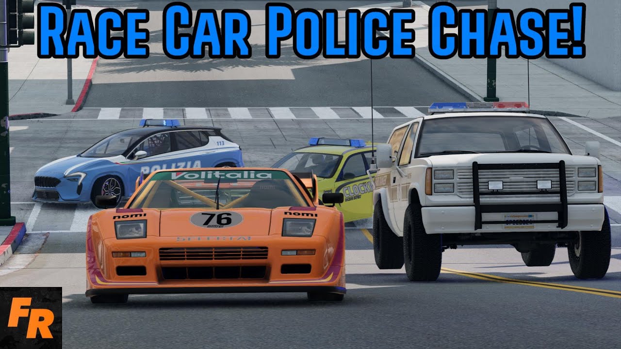 BeamNG Drive Multiplayer - Race Car Police Chase