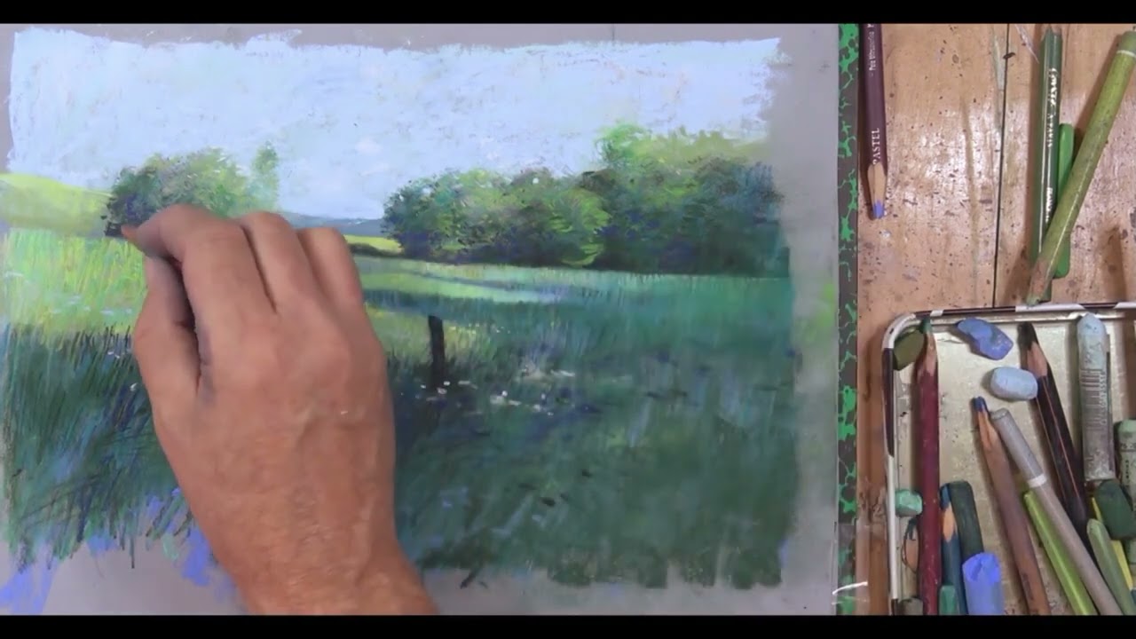 4 PAYSAGES  pour apprendre les bases du pastel-démonstration complète.