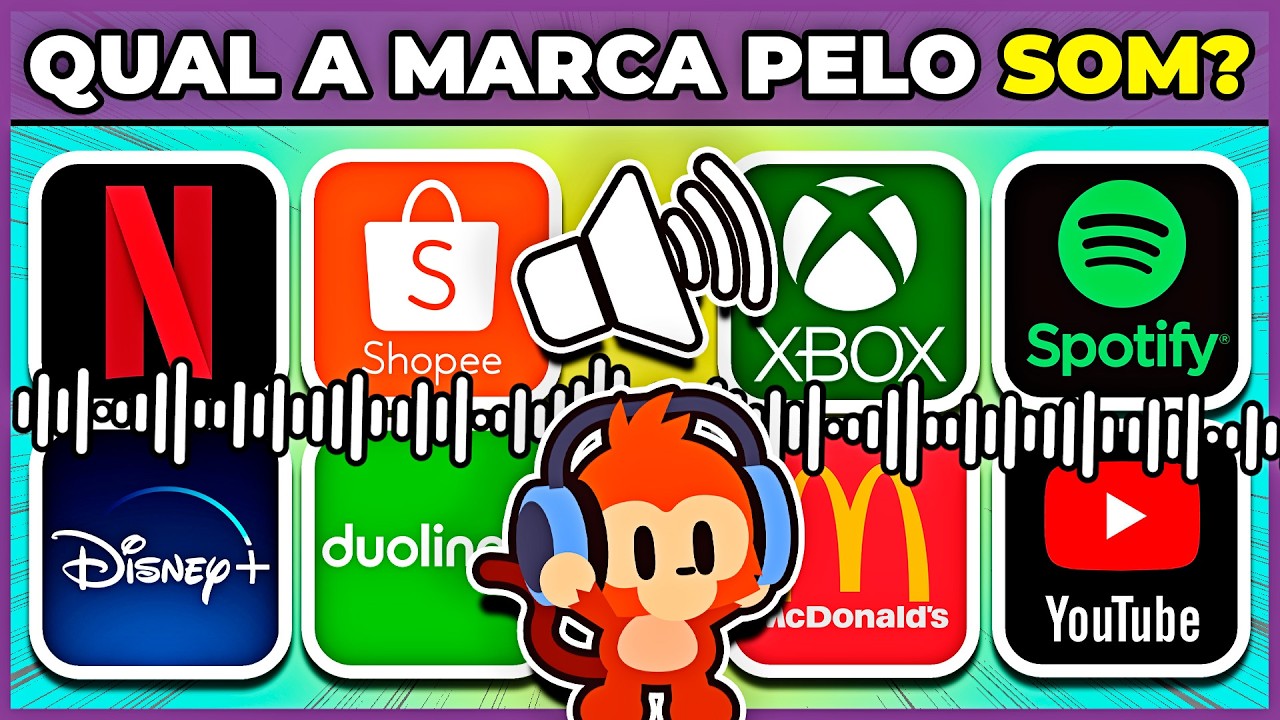 🐵 ADIVINHE AS MARCAS PELO SOM | marcas famosas 🌐. Quantos você consegue acertar? #macaquiz