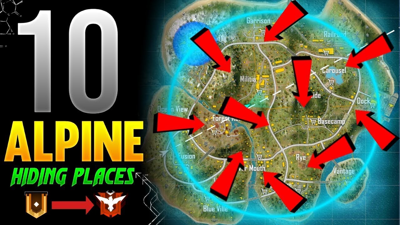 Top 10 Secret Places || Alpine Map Hidden Places || Tips and Tricks Garena Free Fire -4G Gamers