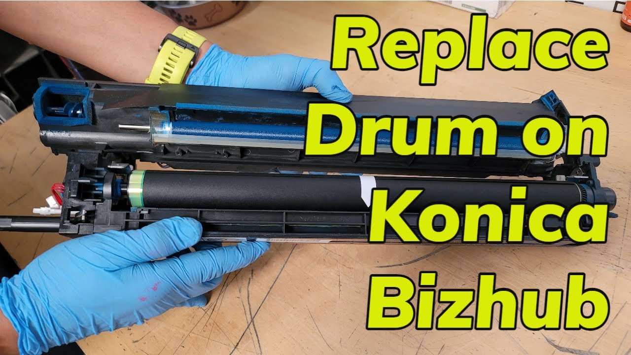 How to replace the Drum and Blade on Konica Bizhub C754e #konicaminolta  #copier