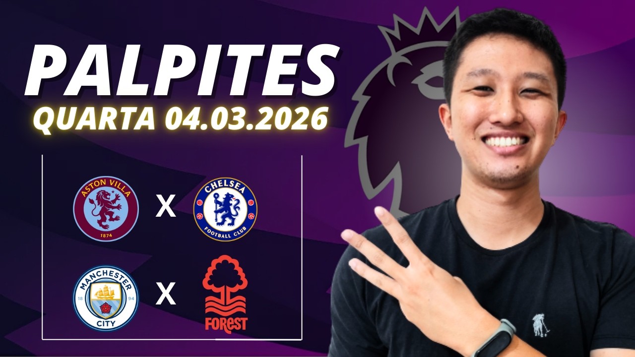 PALPITES DE FUTEBOL PARA HOJE DIA 04/03/2026 -  Palpites Premier League 29 Rodada