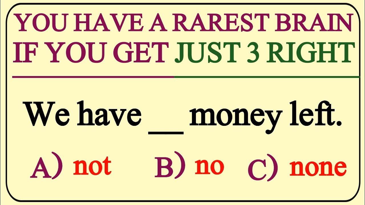 YOU HAVE A RAREST BRAIN IF YOU GET JUST 3 RIGHT 