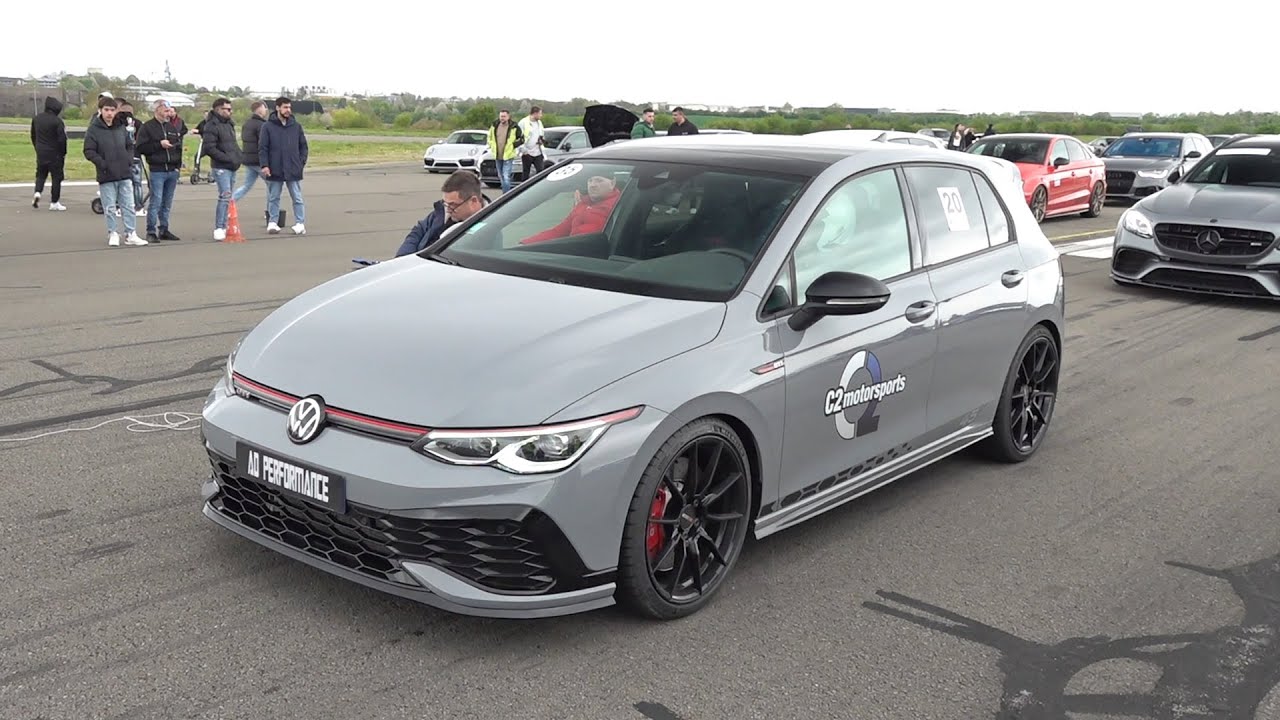 465HP Volkswagen Golf 8 GTI Clubsport 45 Jahre w/ Akrapovic Exhaust - Drag Racing & Engine Sound!