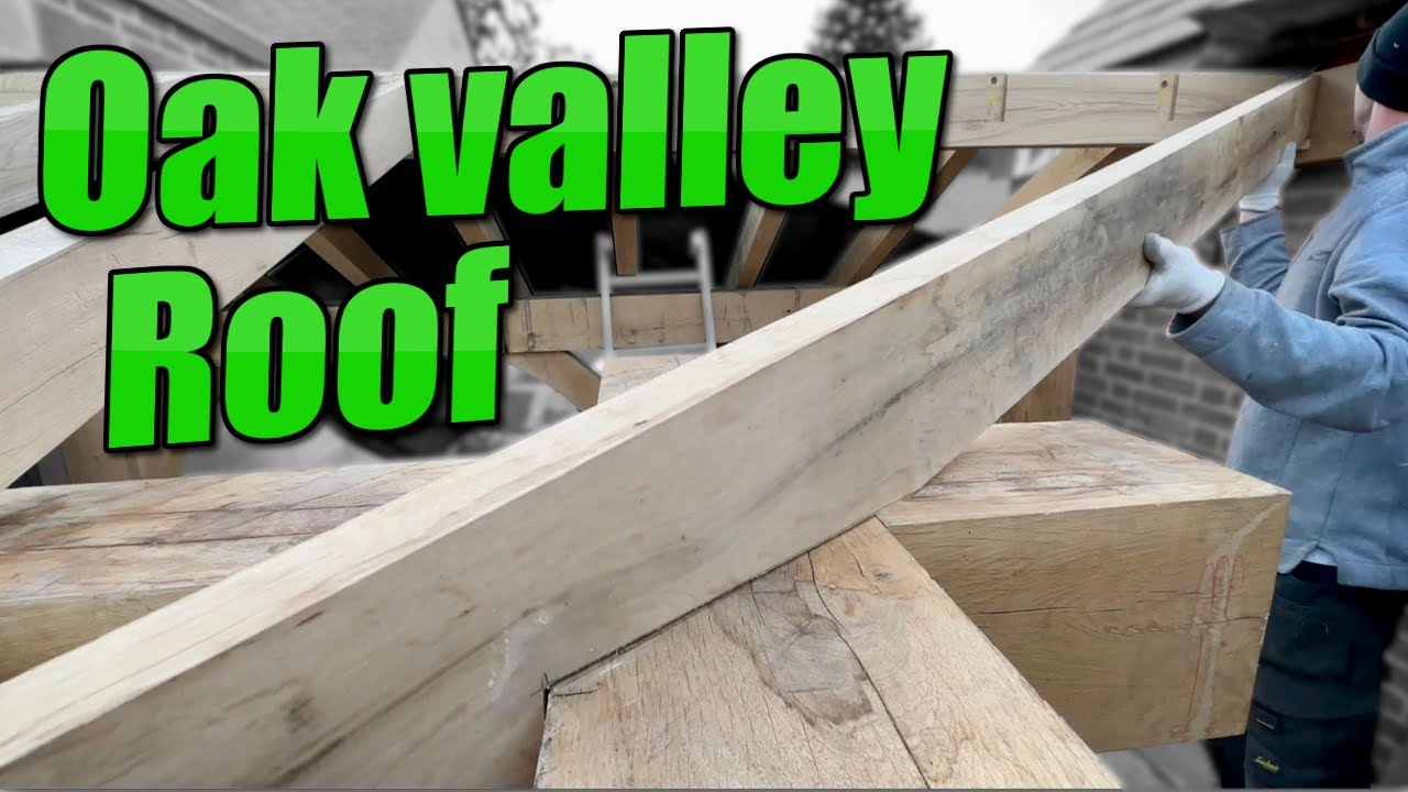 Oak frame Valley Roof Cuts -  Rafters are on!