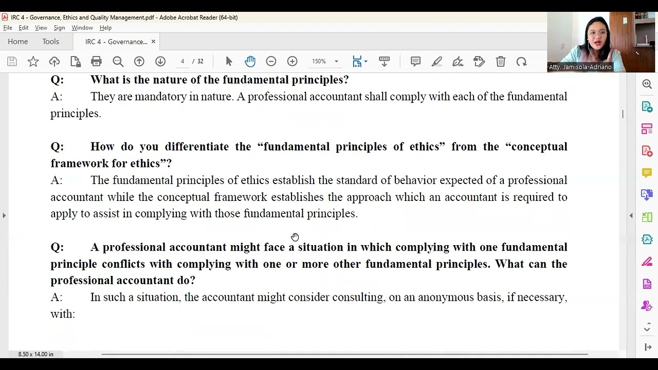 Ethics for CPAs - Fundamental Principles & Conceptual Framework
