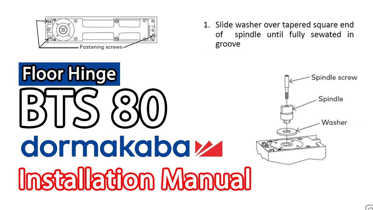Dormakaba BTS80 Installation Manual