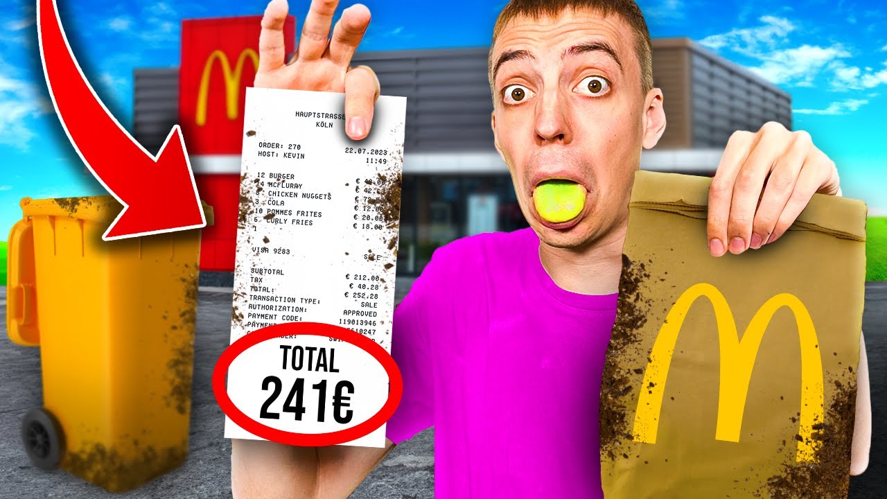 KASSENBON aus dem MÜLL bestimmt 24 STUNDEN mein ESSEN! 🤮