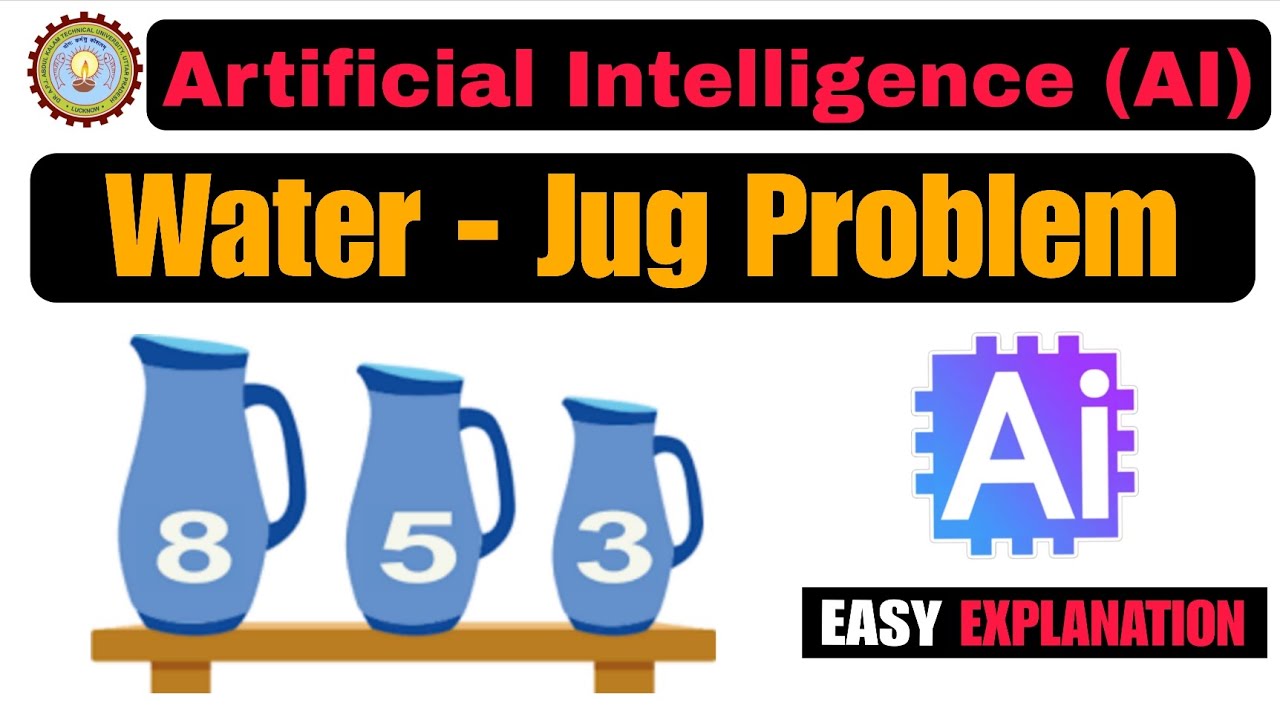 Water Jug Problem in Artificial Intelligence in Hindi , ( AI ) 