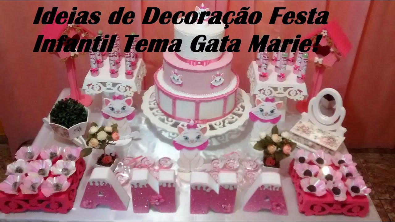 Ideias de Decoração Festa Infantil Tema Gata Marie / Por Carla Oliveira