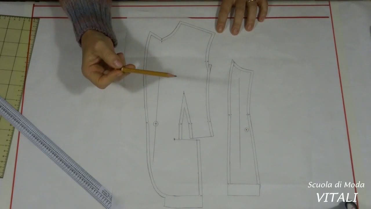 Modellistica Manuale, Giacca, taglio a uomo Scuola di Moda Vitali, Corsi di Moda