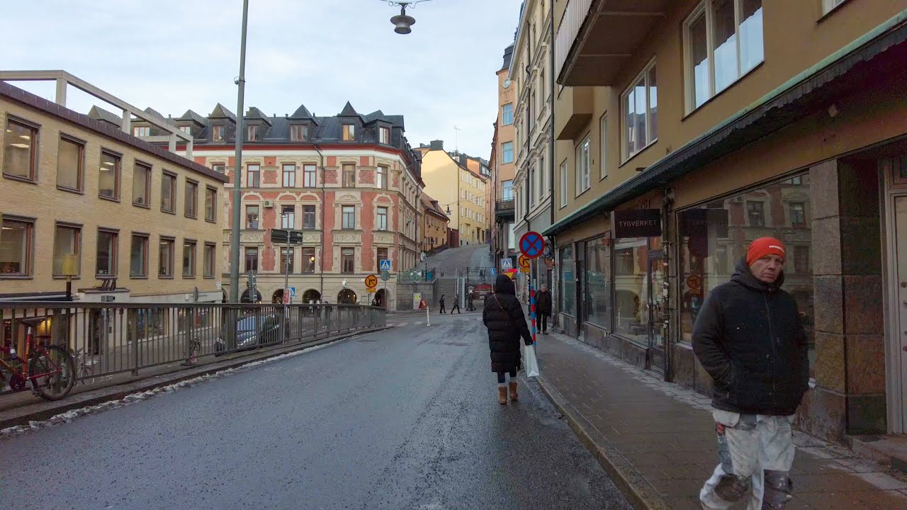 Walking in Stockholm, Sweden - S&ouml;dermalm District (City Sounds ASMR) 4K 60fps