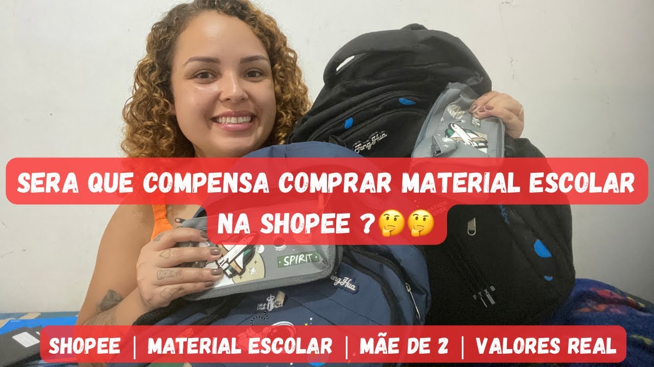Comprei MATERIAL ESCOLAR na Shopee… será que vale a pena? 😱📚 | Preços reais | Mãe de 2