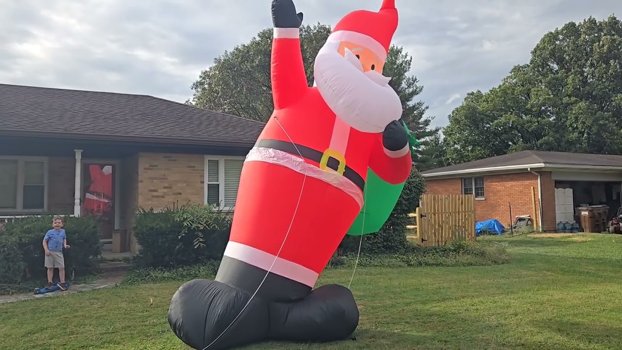 🎅 16ft GIANT Inflatable Santa with LED Lights! Magical Outdoor Christmas Decoration Setup & Review