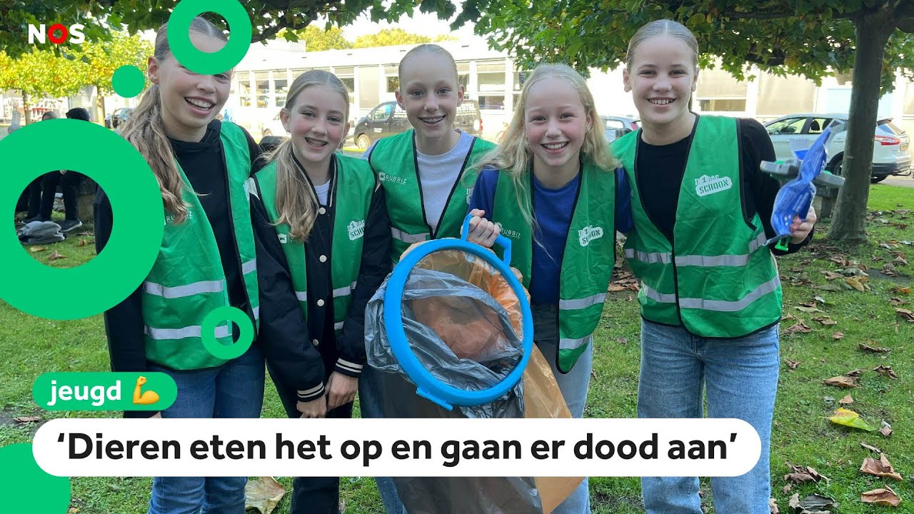 Honderden kinderen ruimen afval op