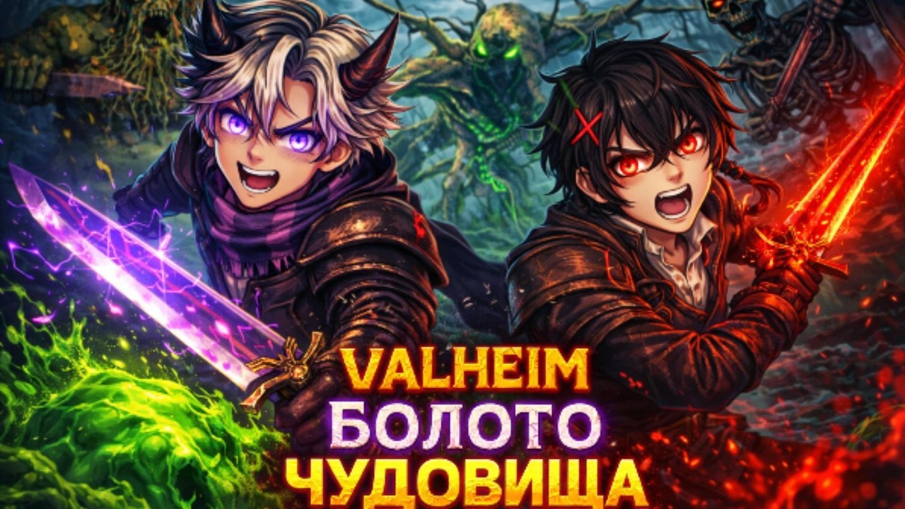 Valheim. Болото чудовищ  нас окружили слизь, скелеты и мерзость! #valheim  #valheimgameplay