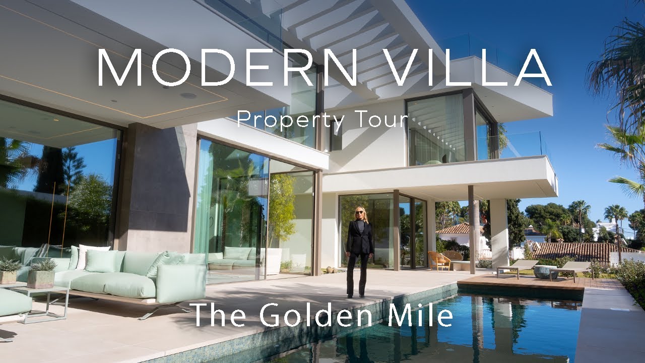 Tour a New Modern Villa with Sea Views in Marbella Golden Mile