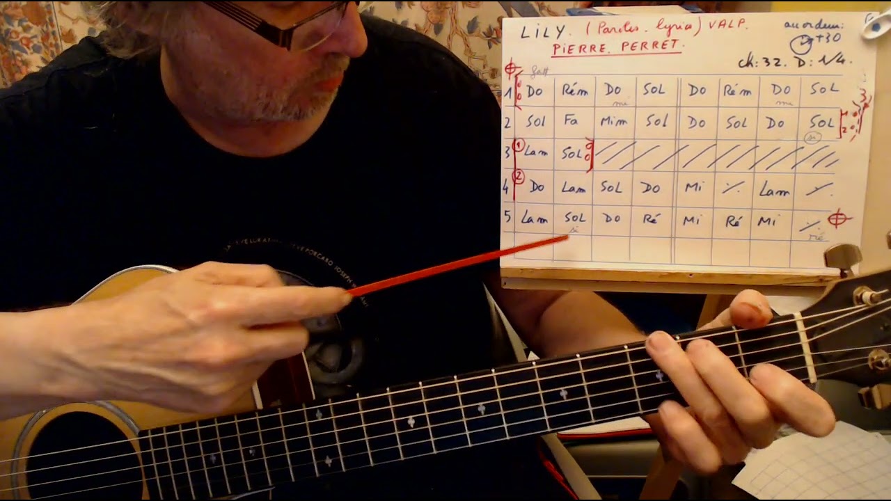 LILY DE PIERRE PERRET  //  ACCORDS GUITARE /QSQS 7/ CH : 32 / D : 1/4 .