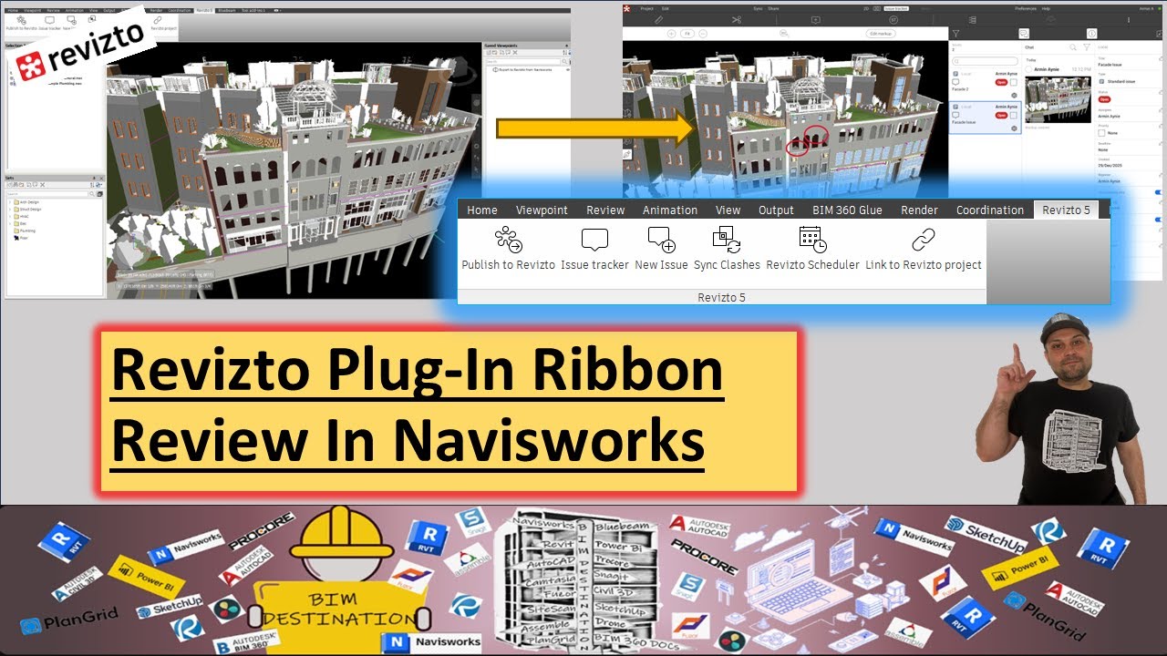 Лента Revizto в Navisworks | Экспорт и синхронизация моделей, проблем и конфликтов в Revizto (пош...