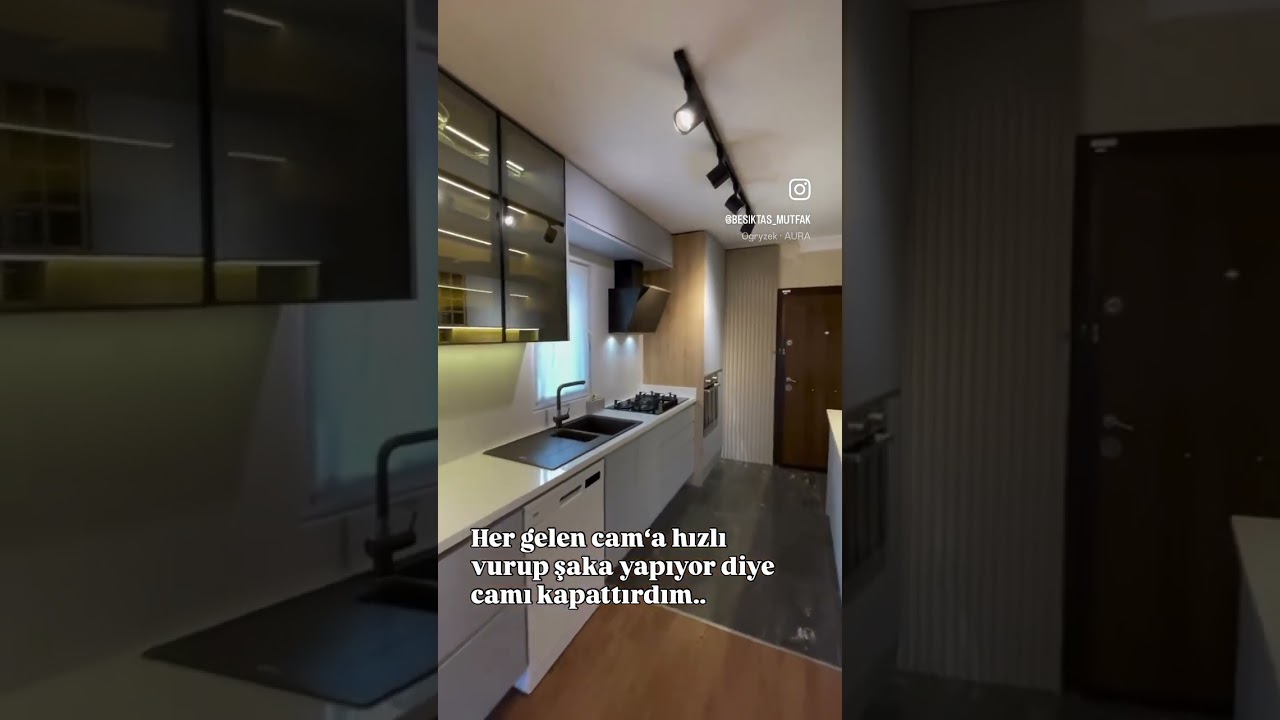 Giriş kapısının hemen ağzına mutfak alanı yapılmış #home #mutfakdekorasyonu #kitchen
