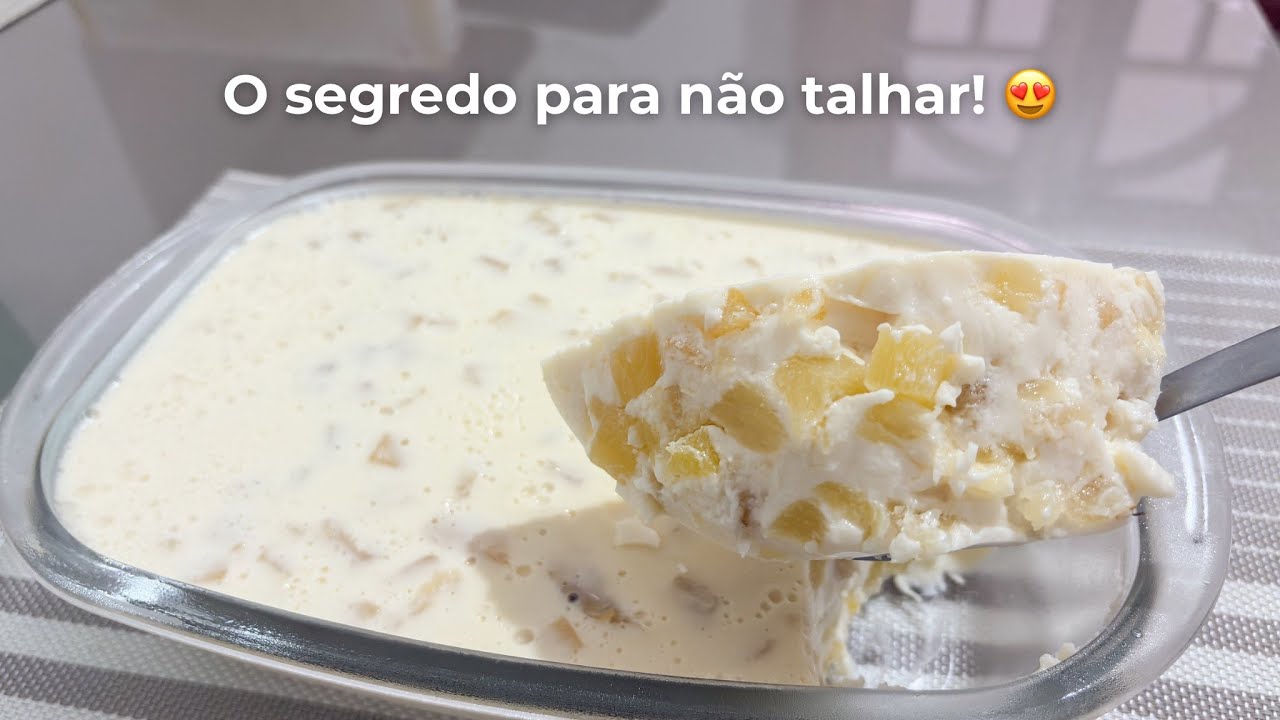COMO FAZER A DELÍCIA DE ABACAXI MAIS FÁCIL DO MUNDO! | Gelado de abacaxi cremoso