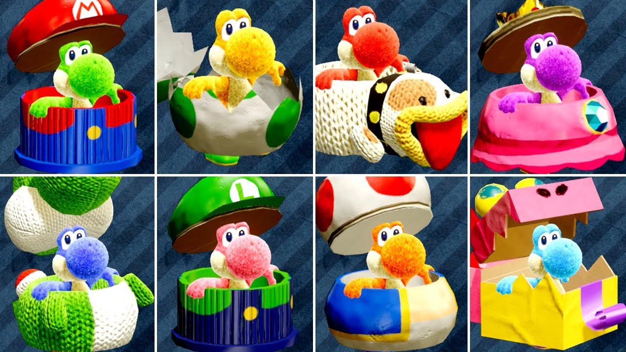 Yoshi's Crafted World - All Costumes & Amiibo Outfits