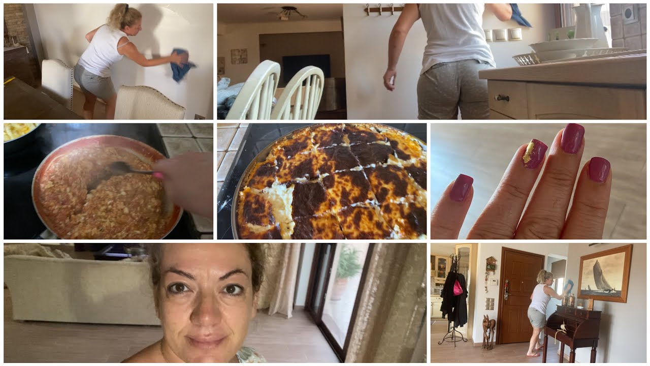 VLOG : Γενική Καθαριότητα 🧹🧽έφτιαξα τα νύχια μου 💅🏼 Μαγειρικός οίστρος👩‍🍳Καγιανάς & Παστίτσιο